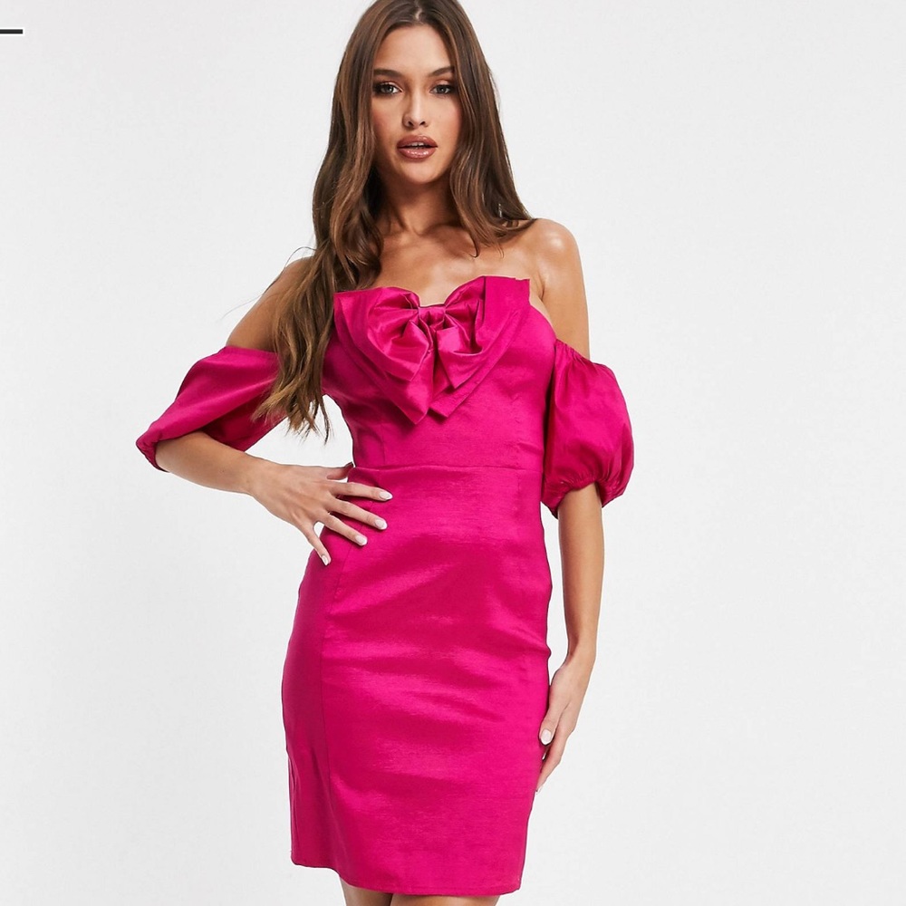ASOS Hot Pink Bow Dress